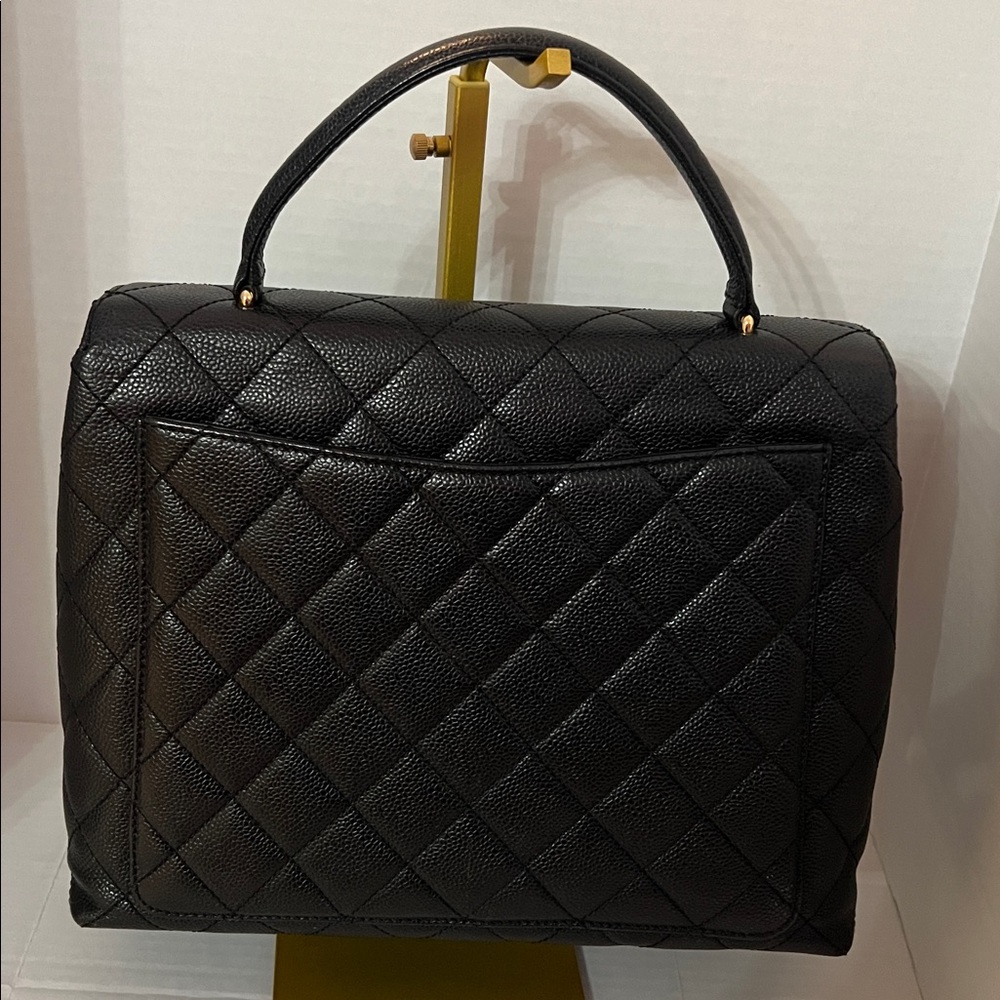Vintage Chanel Kelly Flap Bag Black Caviar Gold Hardware - Picture 5 of 11